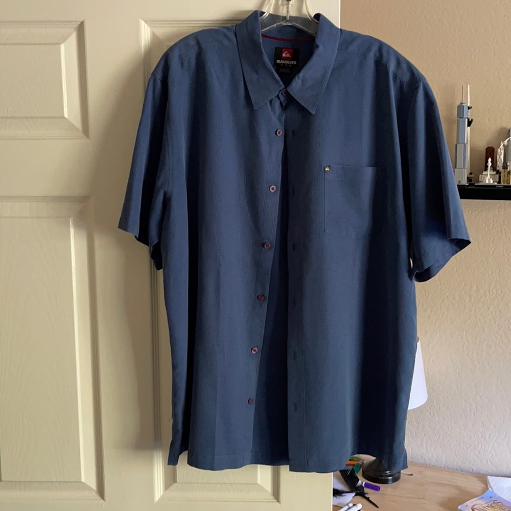 Quiksilver Blue with muted black check quiksilver shirt